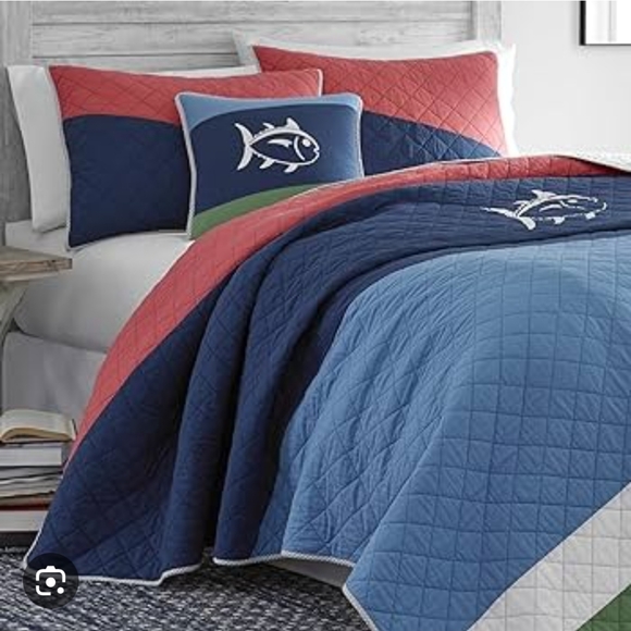 Brand New Southern Tide Sailor Stripe Twin Quilt - Picture 2 of 4